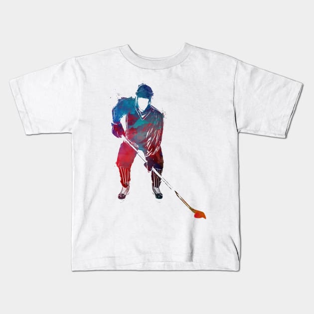 hockey player #hockey #sport Kids T-Shirt by JBJart